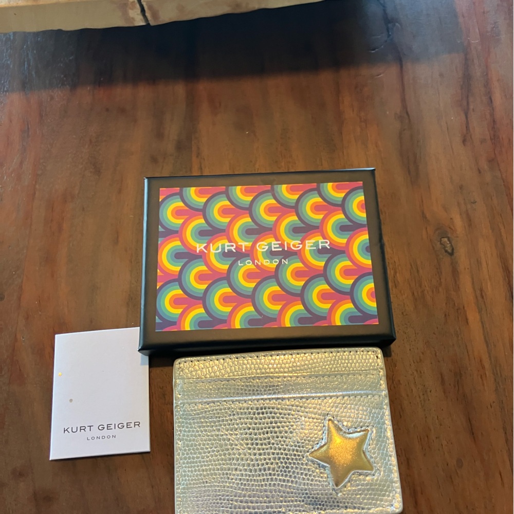 Kurt Geiger Silver Metallic Star Card Holder